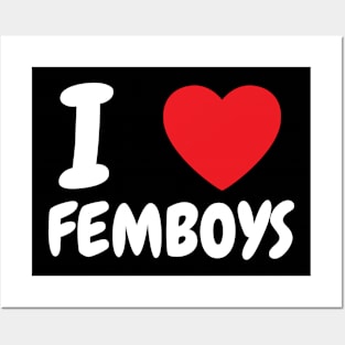 I Love Heart Femboys Yaoi Crossdressing Aesthetic Posters and Art